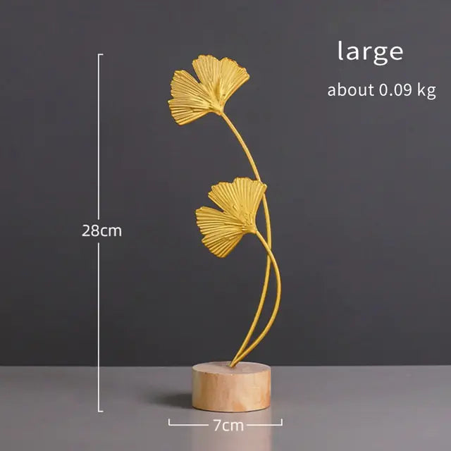 Nordic Gold Ginkgo Leaf Sculpture