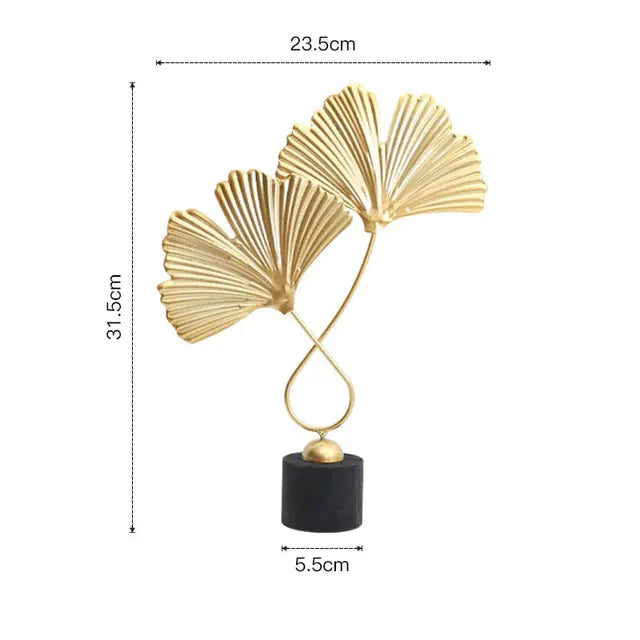 Nordic Gold Ginkgo Leaf Sculpture