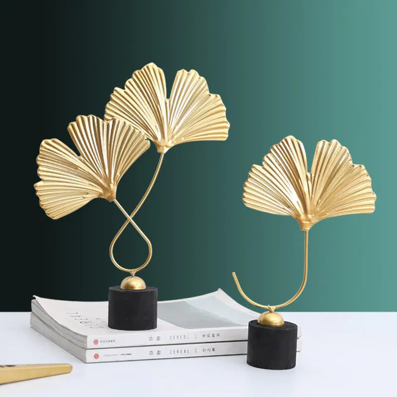 Nordic Gold Ginkgo Leaf Sculpture